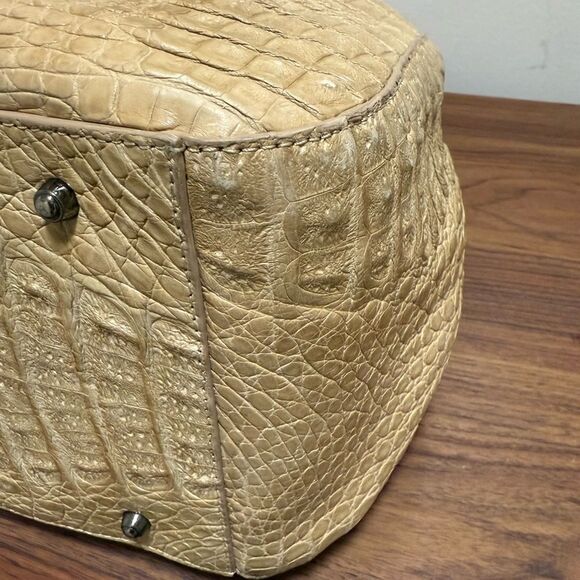 Byron Genuine Hornback Crocodile Tan Leather Tote. - Picture 6 of 11